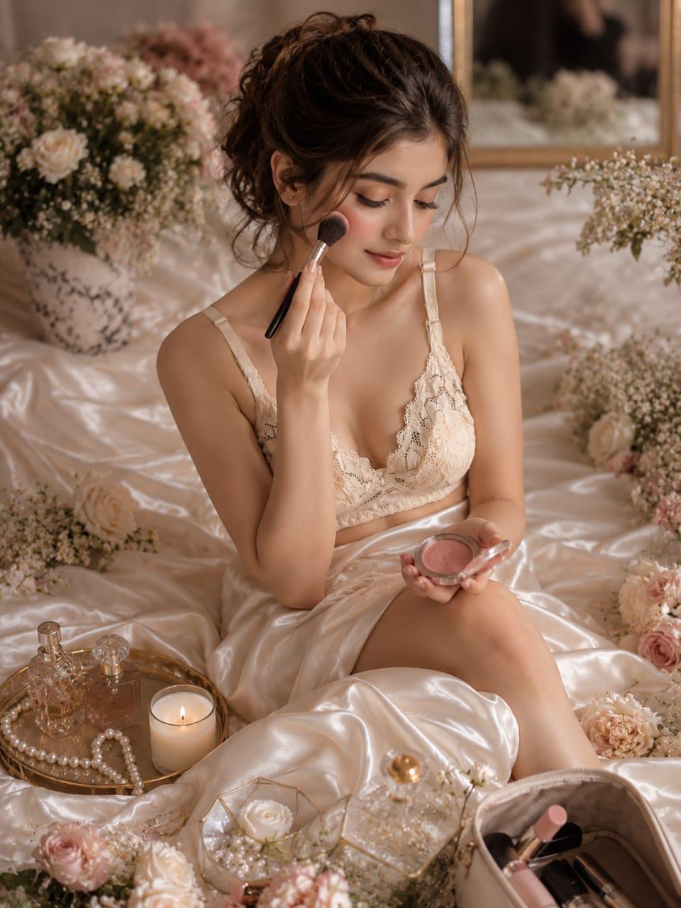 Ivory Lace Bralette | Romantic Floral Lace Bra